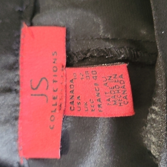 JS Collections Black Wide Leg Lined Pants Size 10 - Picture 6 of 8